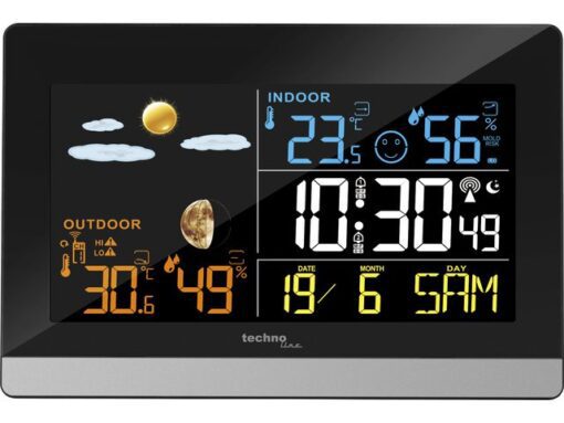 Weerstation Technoline WS 6455 144x96x38mm zwart/zilver LCD display