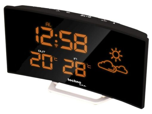 Weerstation Technoline WS 6832 196x106x39mm zwart/zilver    gebogen LED display met 1 buitensensor 30m