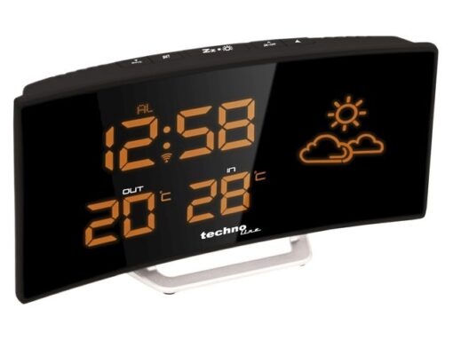 Weerstation Technoline WS 6832 196x106x39mm zwart/zilver    gebogen LED display met 1 buitensensor 30m