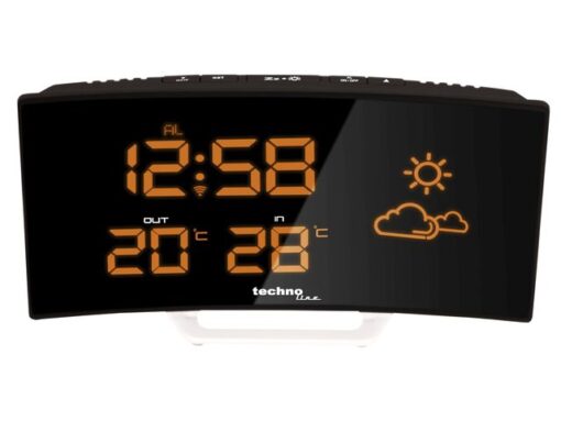 Weerstation Technoline WS 6832 196x106x39mm zwart/zilver    gebogen LED display met 1 buitensensor 30m