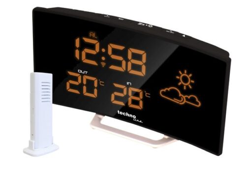 Weerstation Technoline WS 6832 196x106x39mm zwart/zilver    gebogen LED display met 1 buitensensor 30m