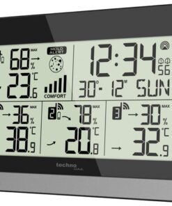 Weerstation Technoline WS 7065 144x96x38mm zwart/zilver met 3 buitensensors 30m