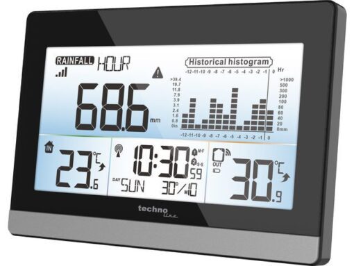 Weerstation Technoline WS 9016 180x110x38mm zwart/zilver    met regenmeter