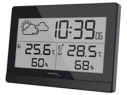 Weerstation Technoline WS 9252 140x100x47mm zwart met 1     buitensensor 50m