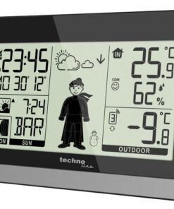Weerstation Technoline WS 9612 145x97x38mm zwart/zilver met 1 buitensensor 30m