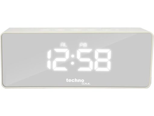 Wekker Technoline WT 475 140x53x35mm wit LED blauw/groen