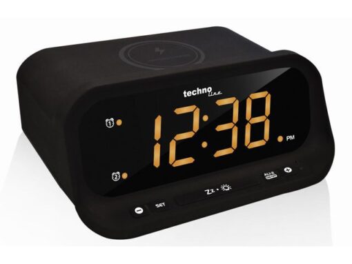 Wekker Technoline WT 477 158x116x75mm zwart met             telefoonoplader