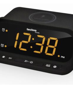 Wekker Technoline WT 477 158x116x75mm zwart met             telefoonoplader