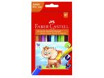 Kleurpotloden Jumbo traingular Faber-Castell in heldere kleuren. 24 stuks in een etui. De dikte is 5,4 mm.