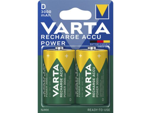 Batterij oplaadbaar Varta D 3000mAh blister a 2 stuks