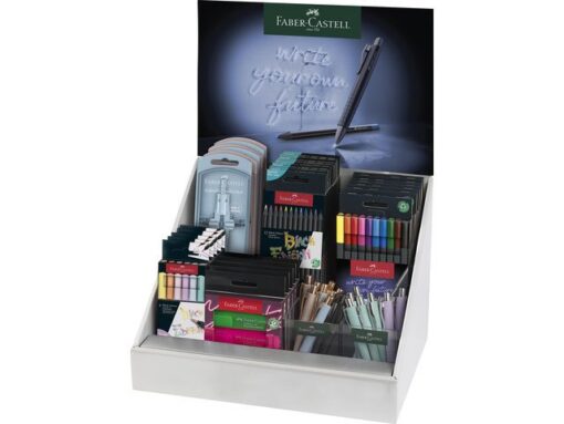 Display Faber-Castell Family GenZ inhoud: Poly balls, BE    potl, Brushpennen, fineliners, tekstmarkers en passers