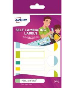 Geplastificeerd etiket Avery assorti, 24 etiketten