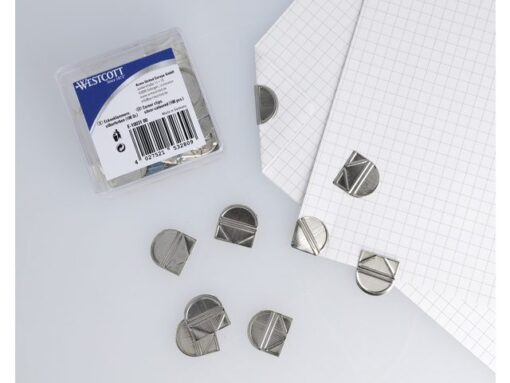 Hoekclips Westcott zilver aluminium in kunststof doos 100   stuks