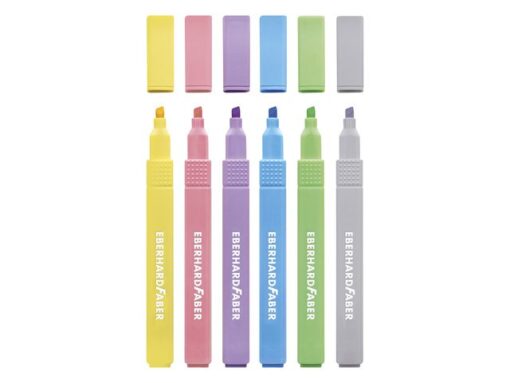 Tekstmarkers Eberhard Faber Pastel 6st. vierkant in etui