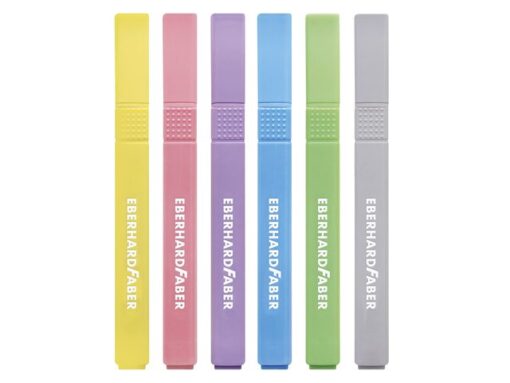Tekstmarkers Eberhard Faber Pastel 6st. vierkant in etui