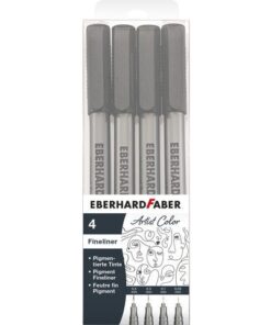 Set met 4 pigment fineliners in de lijndiktes 0.05mm, 0.1mm, 0.3mm, 0.5mm. Voorzien van gepigmenteerde, lichtechte en watervaste inkt in de schrijfkleur zwart. De lange in metaal gevatte punt van roestvrij staal zorgt voor nauwkeurig tekenen van fijne lijnen en ideaal voor gebruik met linialen en sjablonen. De pigment fineliner is geschikt voor schrijven, tekenen en schetsen.