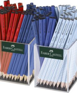 Potlood Faber-Castell Grip 2001 B in 2 kokers,144stuks      blauw, rood, sky blue