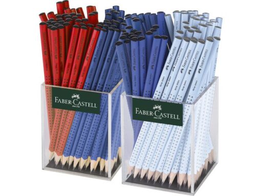 Potlood Faber-Castell Grip 2001 B in 2 kokers,144stuks      blauw, rood, sky blue