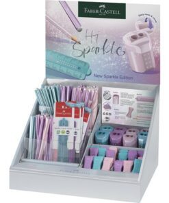 Potlood Faber-Castell Grip sparkle Cosmic display 236 stuks (graf.potl, jumbo grafietpotl, gum,slijper, liniaal) rosé,