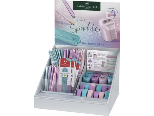 Potlood Faber-Castell Grip sparkle Cosmic display 236 stuks (graf.potl, jumbo grafietpotl, gum,slijper, liniaal) rosé,