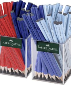 Potlood Faber-Castell Jumbo Grip 2 kokers van 36 stuks      rood,blauw,sky blue