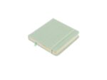 Schetsboek Kangaro 12x12cm mint PU hardcover 80 blad 140    grams roomwit papier met elastiek en lint