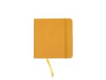 Schetsboek Kangaro 12x12cm okergeel PU hardcover 80 blad    140 grams roomwit papier met elastiek en lint