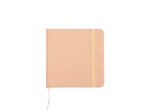 Schetsboek Kangaro 12x12cm oud roze PU hardcover 80 blad    140 grams roomwit papier met elastiek en lint