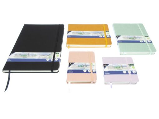Schetsboek Kangaro 12x12cm oud roze PU hardcover 80 blad    140 grams roomwit papier met elastiek en lint