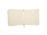 Schetsboek Kangaro 12x12cm violet PU hardcover 80 blad 140  grams roomwit papier met elastiek en lint