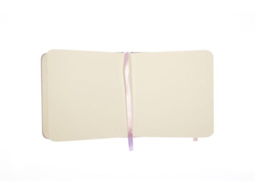 Schetsboek Kangaro 12x12cm violet PU hardcover 80 blad 140  grams roomwit papier met elastiek en lint