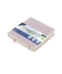 Schetsboek Kangaro 12x12cm violet PU hardcover 80 blad 140  grams roomwit papier met elastiek en lint