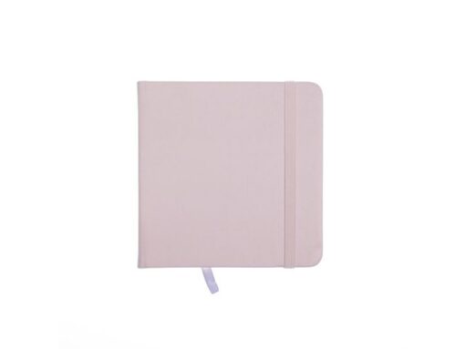 Schetsboek Kangaro 12x12cm violet PU hardcover 80 blad 140  grams roomwit papier met elastiek en lint