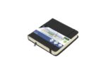 Schetsboek Kangaro 12x12cm zwart PU hardcover 80 blad 140   grams roomwit papier met elastiek en lint