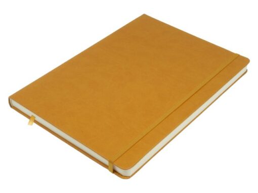Schetsboek Kangaro A4 okergeel PU HC 80 blad 140gr roomwit  met elastiek en lint