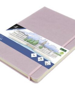 Schetsboek Kangaro A4 violet PU HC 80 blad 140gr roomwit    met elastiek en lint
