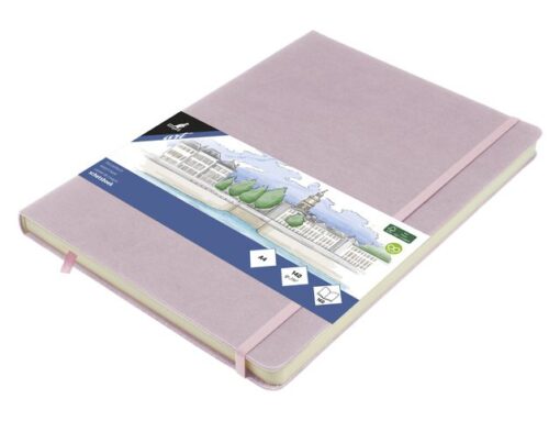 Schetsboek Kangaro A4 violet PU HC 80 blad 140gr roomwit    met elastiek en lint
