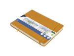 Schetsboek Kangaro A5 landscape okergeel PU HC 80 blad      140gr roomwit met elastiek en lint