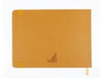 Schetsboek Kangaro A5 landscape okergeel PU HC 80 blad      140gr roomwit met elastiek en lint