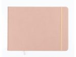 Schetsboek Kangaro A5 landscape oud roze PU HC 80 blad      140gr roomwit met elastiek en lint