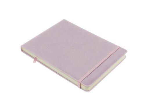 Schetsboek Kangaro A5 landscape violet PU HC 80 blad 140gr  roomwit met elastiek en lint