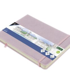 Schetsboek Kangaro A5 landscape violet PU HC 80 blad 140gr  roomwit met elastiek en lint