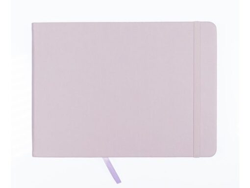 Schetsboek Kangaro A5 landscape violet PU HC 80 blad 140gr  roomwit met elastiek en lint