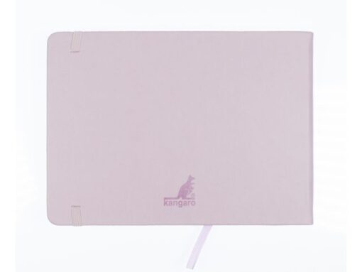 Schetsboek Kangaro A5 landscape violet PU HC 80 blad 140gr  roomwit met elastiek en lint