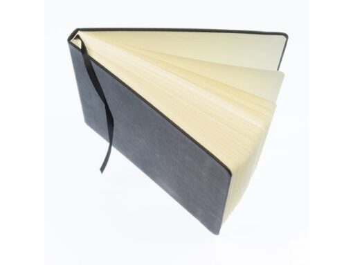 Schetsboek Kangaro A5 landscape zwart PU HC 80 blad 140gr   roomwit met elastiek en lint