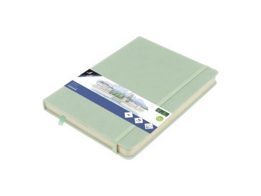 Schetsboek Kangaro A5 mint PU HC 80 blad 140gr roomwit met  elastiek en lint