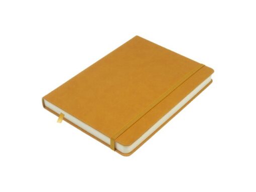 Schetsboek Kangaro A5 okergeel PU HC 80 blad 140gr roomwit  met elastiek en lint