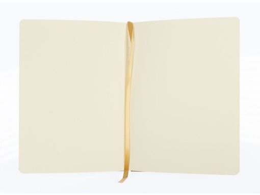 Schetsboek Kangaro A5 okergeel PU HC 80 blad 140gr roomwit  met elastiek en lint