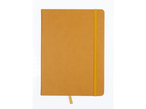 Schetsboek Kangaro A5 okergeel PU HC 80 blad 140gr roomwit  met elastiek en lint