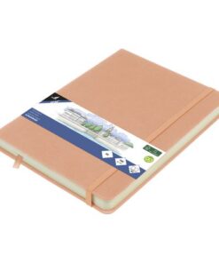 Schetsboek Kangaro A5 oud roze PU HC 80 blad 140gr roomwit  met elastiek en lint